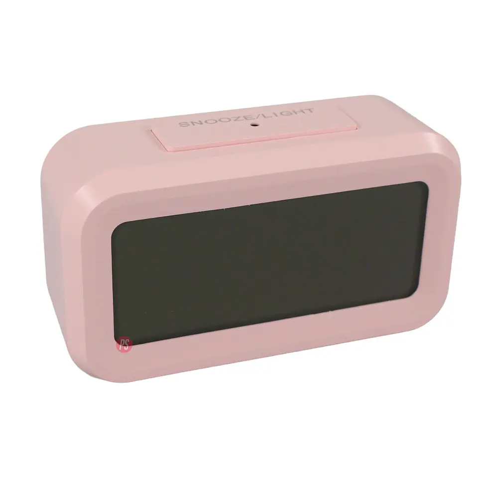 Reloj Digital LCD Rosado Con Alarma Y Termómetro - PS 1