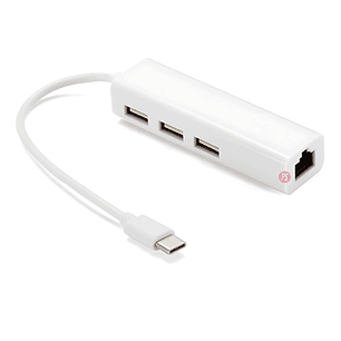 Hub USB-C 4 en 1 con 3 Puertos USB Y RJ45 Ethernet - PS