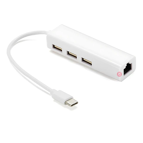Hub USB-C 4 en 1 con 3 Puertos USB Y RJ45 Ethernet - PS