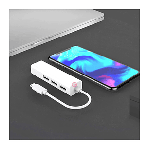 Hub USB-C 4 en 1 con 3 Puertos USB Y RJ45 Ethernet - PS