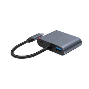 Hub Tipo-C 4 en 1 HDMI VGA PD USB 3.0 Aluminio - PS