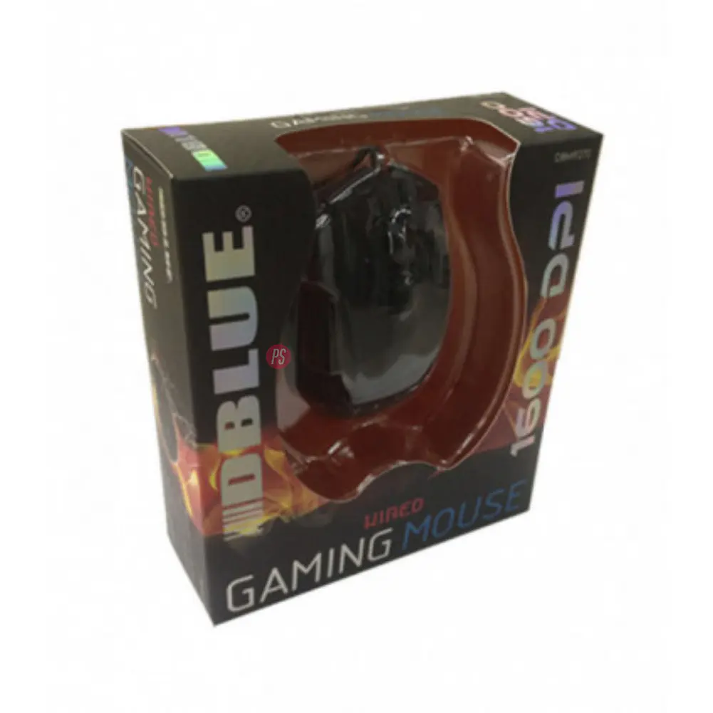 Gaming Mouse 1600 DPI USB con LED Azul Ergonómico - PS 4