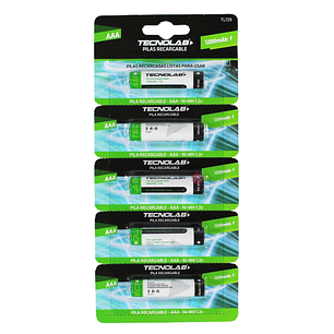 Pack 5 Pilas AAA Recargables 1200mAh - PS