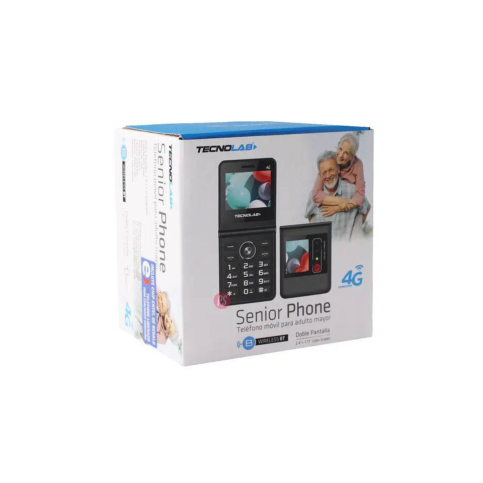 Teléfono Senior 4G SOS Dual SIM Pantalla Doble Colores - PS 12