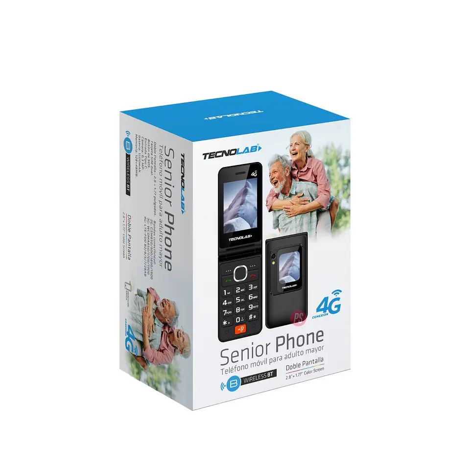 Teléfono Senior 4G SOS Doble Pantalla Conchita Colores - PS 3