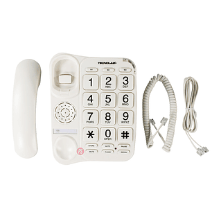 Teléfono Sobremesa 3 Teclas Rápidas con Memoria Blanco - PS