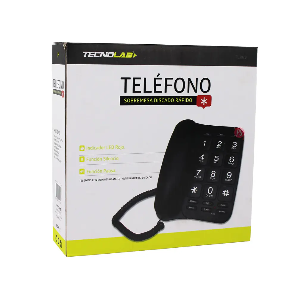 Teléfono Sobremesa 3 Teclas Rápidas con Memoria Blanco - PS 3