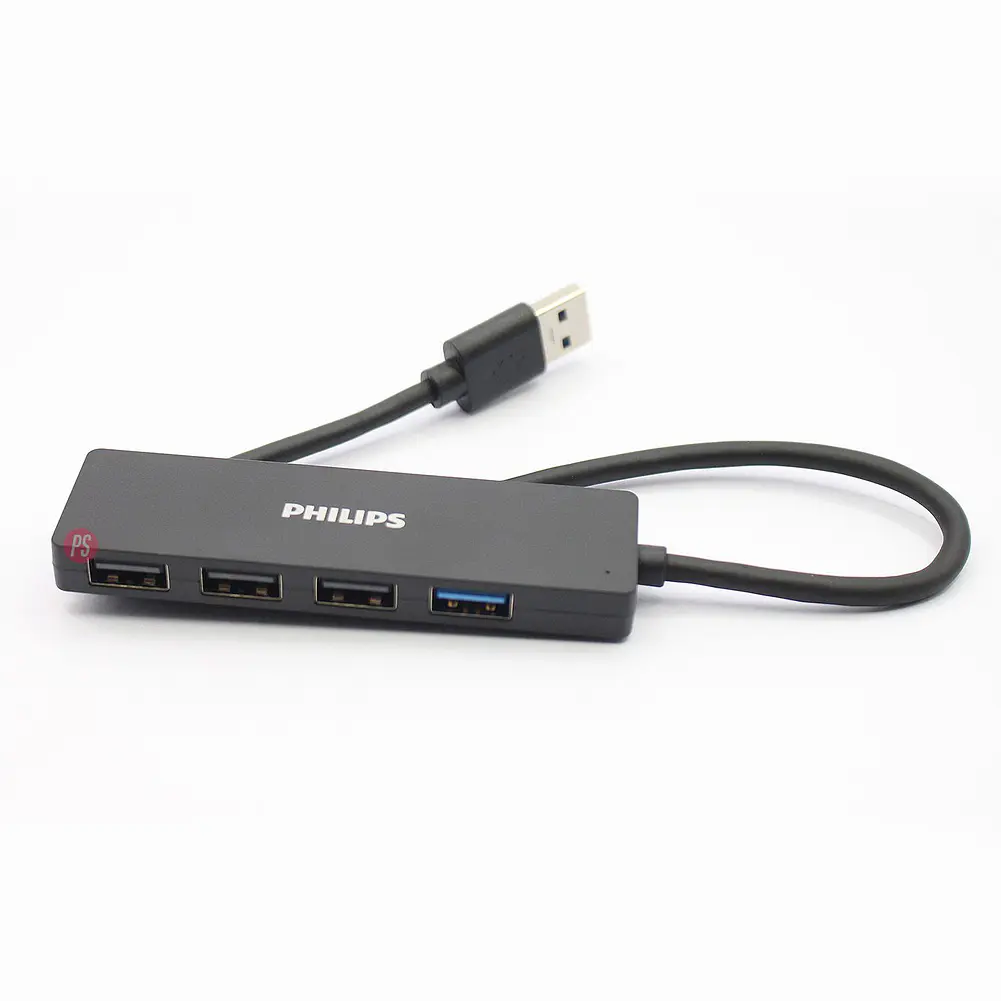 Hub Philips 4 Puertos USB 3.0 Alta Velocidad 5Gbps - PS 1