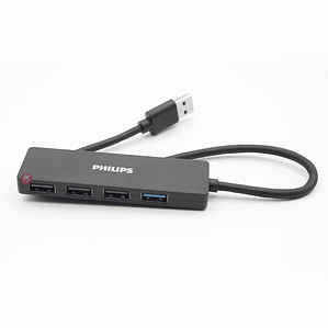 Hub Philips 4 Puertos USB 3.0 Alta Velocidad 5Gbps - PS