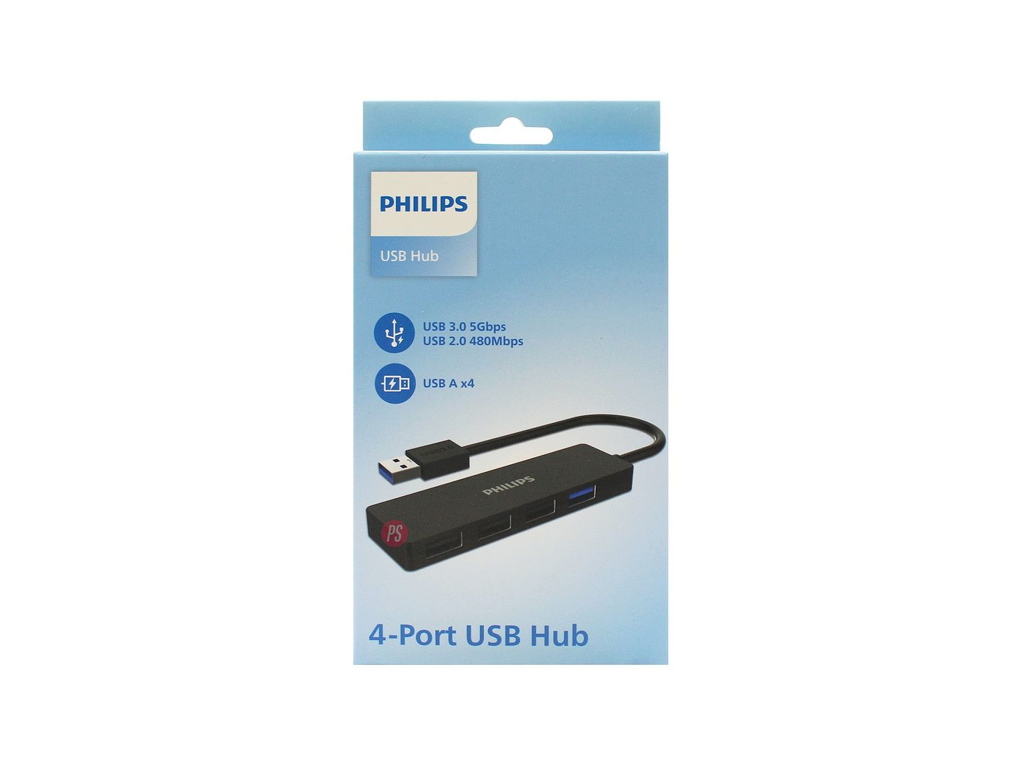 Hub Philips 4 Puertos USB 3.0 Alta Velocidad 5Gbps - PS 4