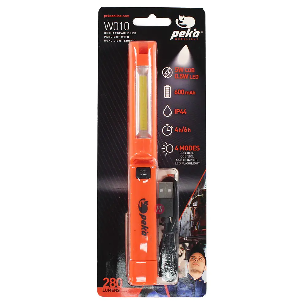 Linterna Pekatherm W010 Recargable 2 Luces Magnética - PS 7