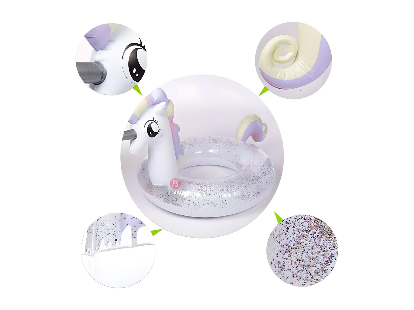 Flotador Unicornio 90 cms con Brillos Mágicos - PS 3