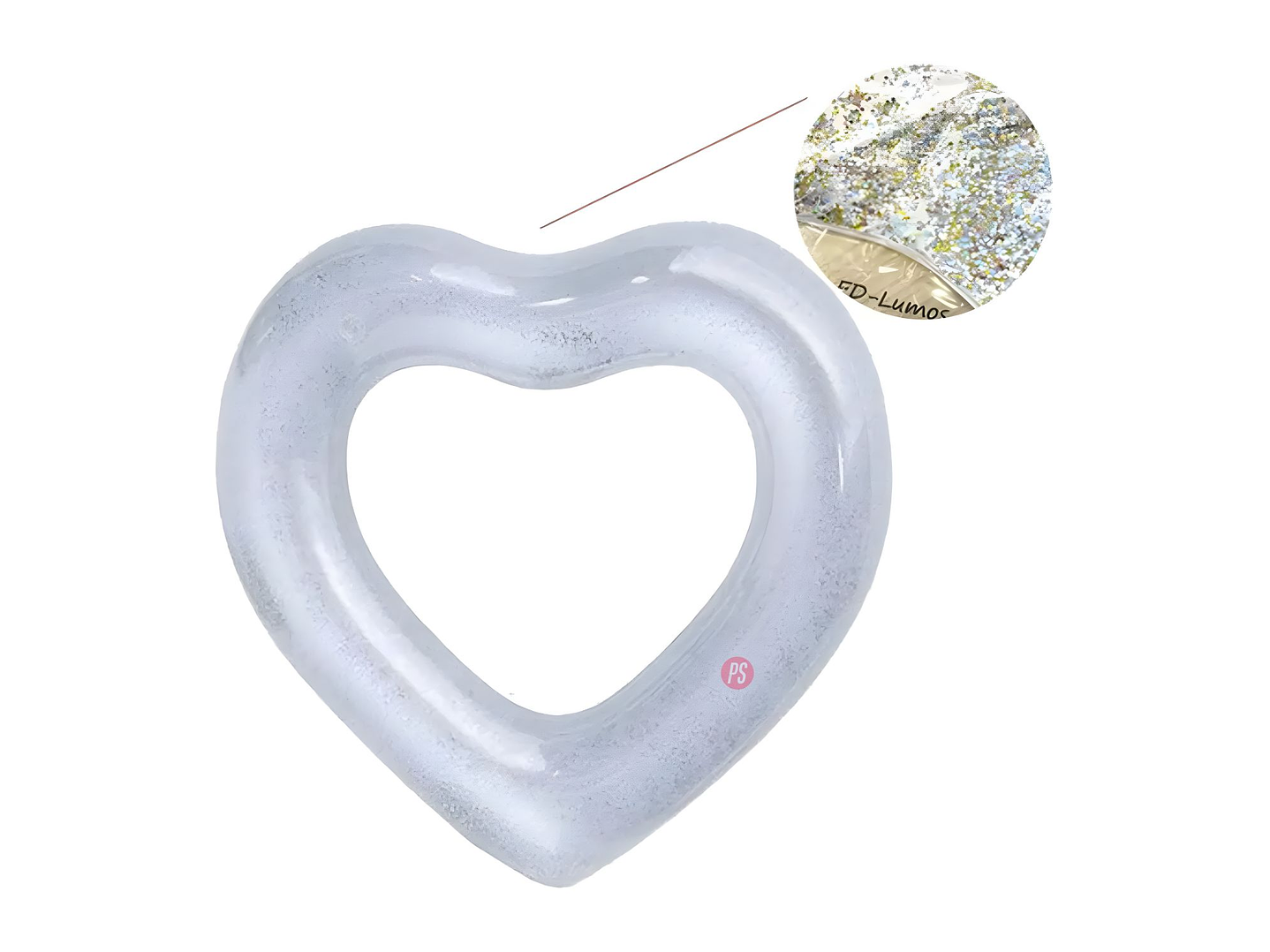 Flotador Corazón Plateado 90cms Amor y Diversión - PS 2