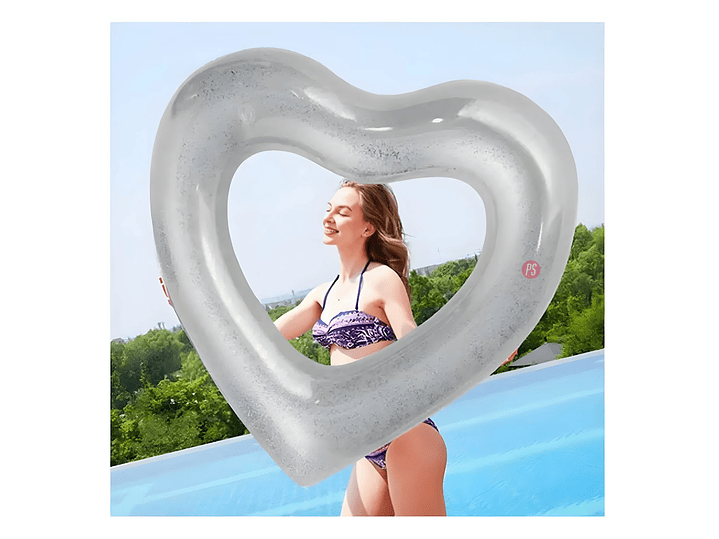 Flotador Corazón Plateado 90cms Amor y Diversión - PS 3