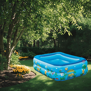 Piscina Inflable Rectangular 120x90cms ¡Diversión Segura! - PS