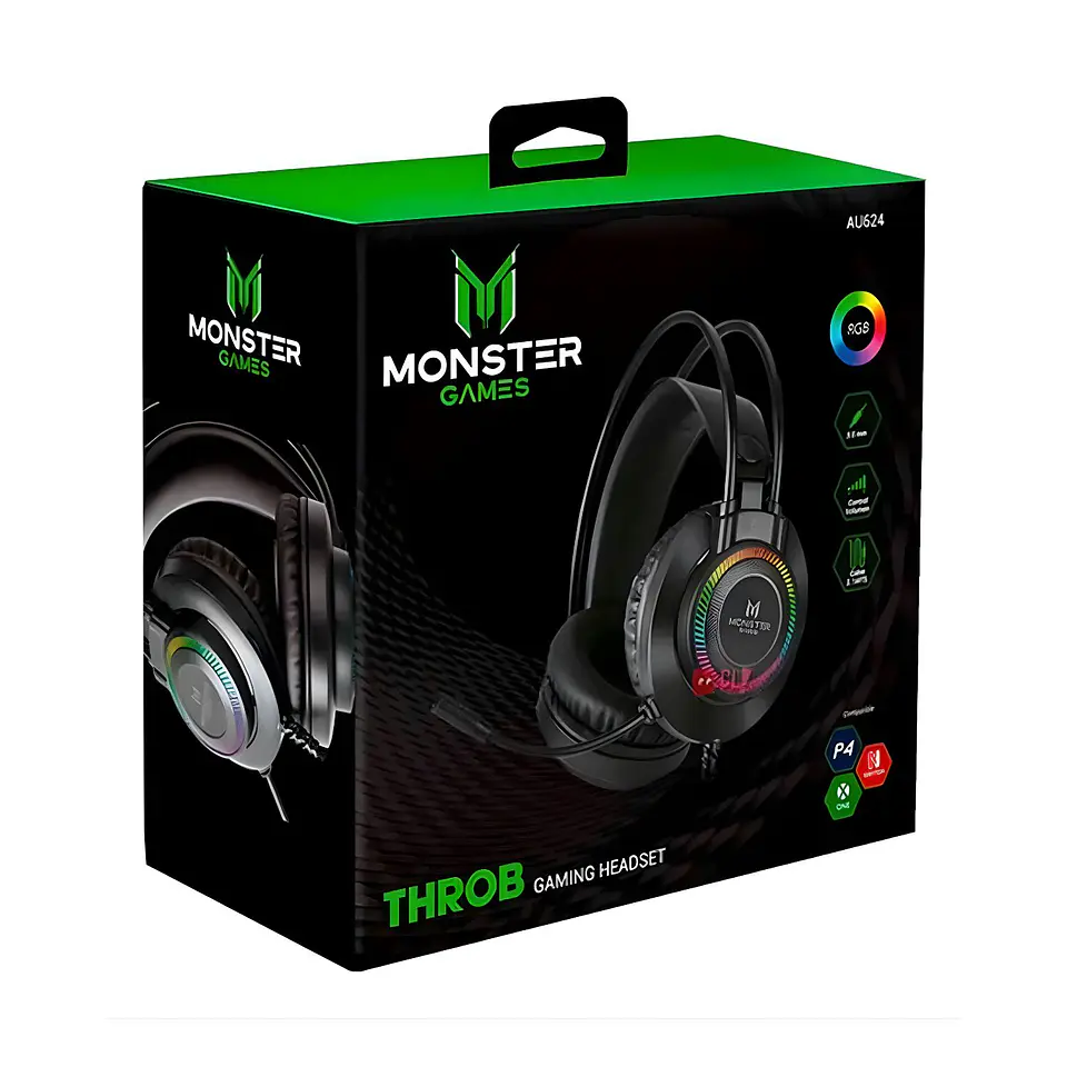 Audífonos Gamer Monster Throb RGB Multiplataforma - Ps 4
