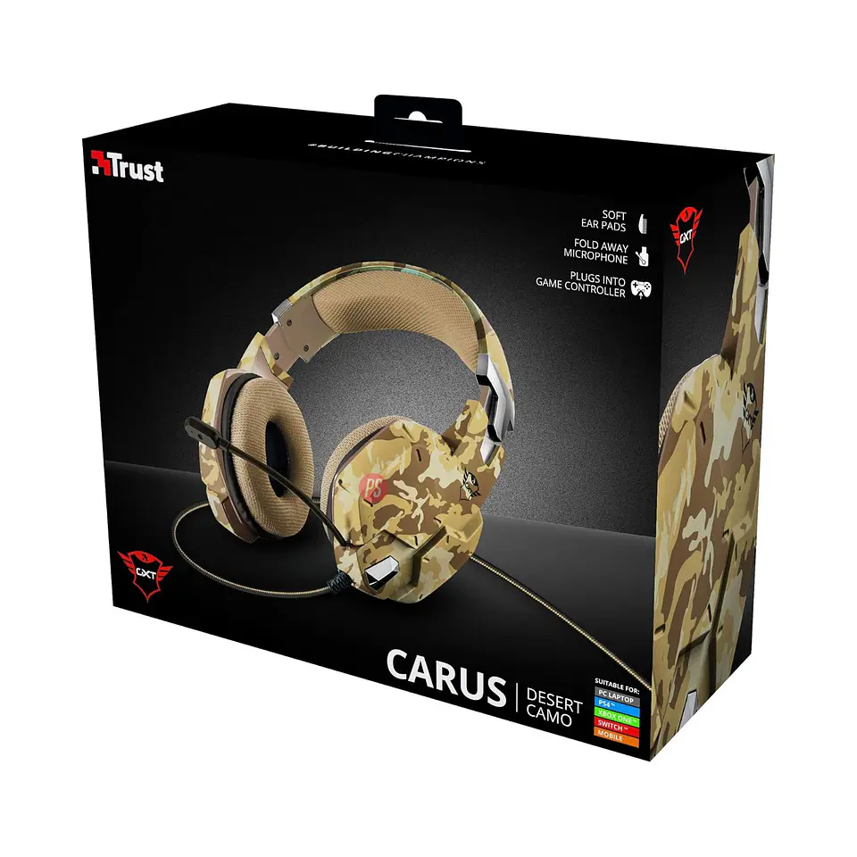 Audífonos Gamer Trust GXT 322D Carus Sonido Pro 50mm - PS 5