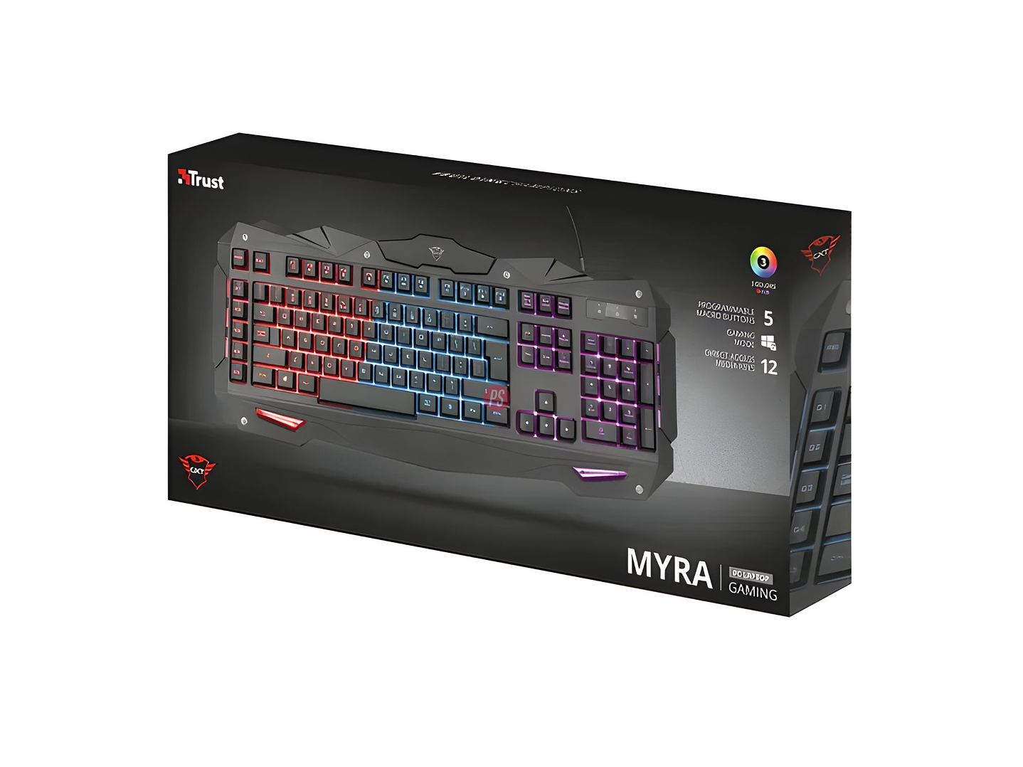 Teclado Gamer Trust GXT 840 Myra LED con Macros - PS 2