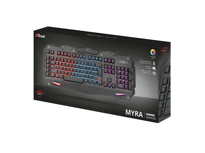 Teclado Gamer Trust GXT 840 Myra LED con Macros - PS 2