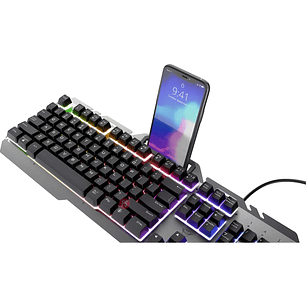 Teclado Gamer Trust GXT 853 Esca LED Rainbow Metálico - PS