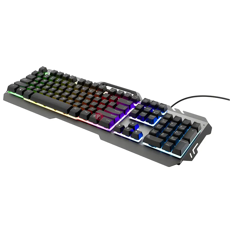 Teclado Gamer Trust GXT 853 Esca LED Rainbow Metálico - PS 4