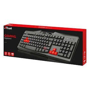 Teclado Gamer Trust Ziva Full Size con Teclas Rojas - PS
