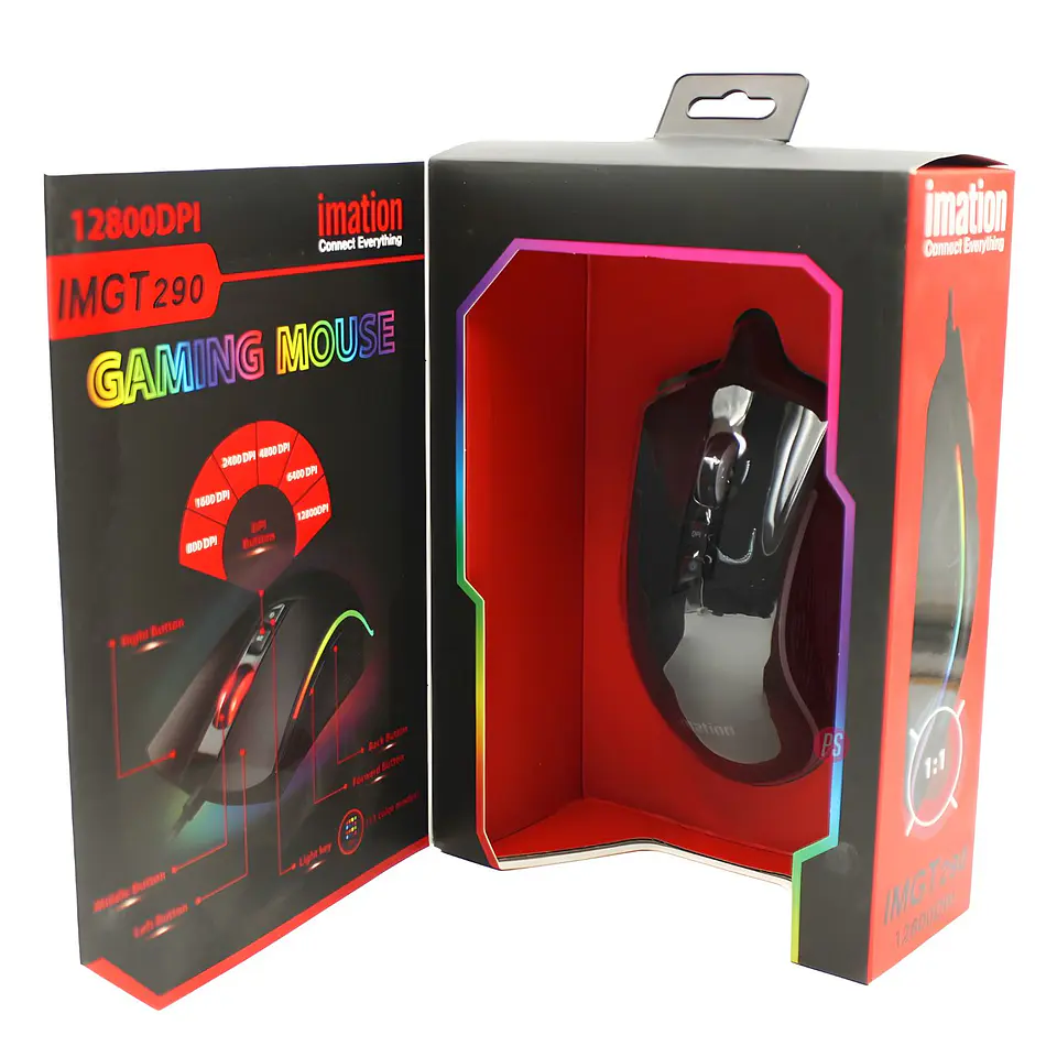 Mouse Gamer RGB 12800 DPI Imation IMGT290 Pro - PS 3