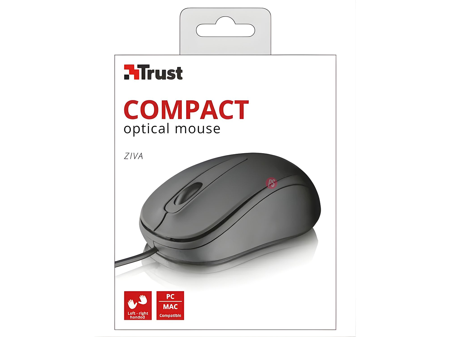 Mouse Ratón Trust Ziva Compacto 1000 DPI Ergonómico - PS 4