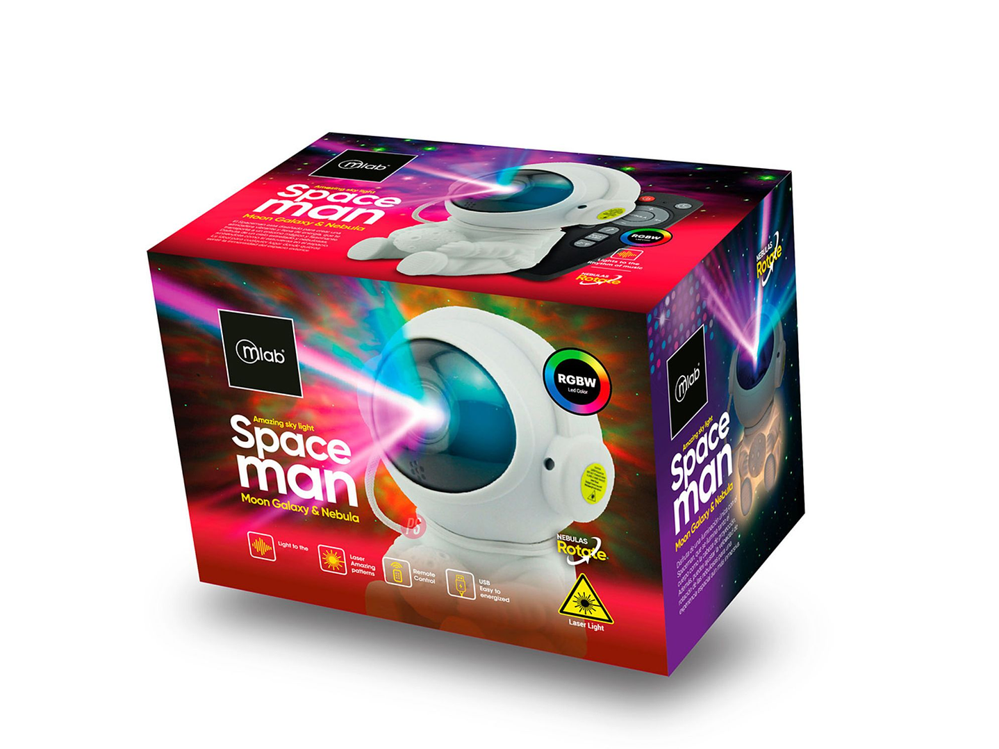 Spaceman Proyector Galaxia LED Láser con Rotación - PS 8