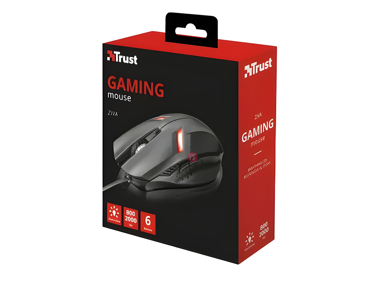 Mouse Gamer Trust Ziva 2000 DPI con LED Rojo - PS 4