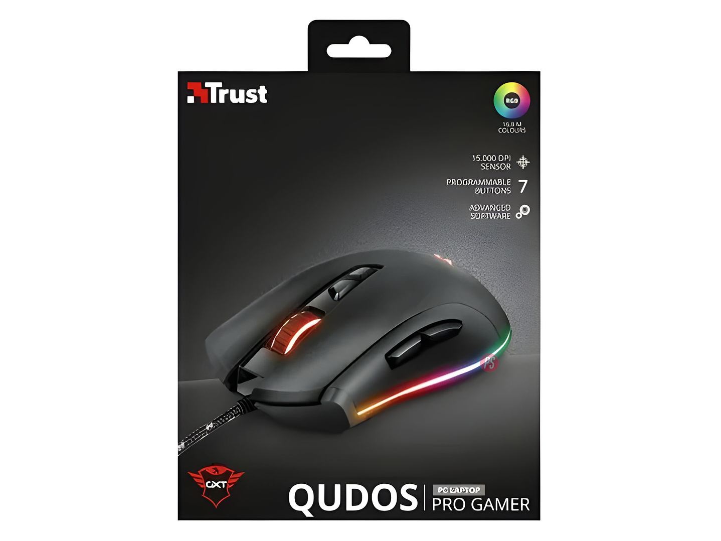 Mouse Gamer Trust GXT 900 Qudos RGB 15000 DPI Pro - PS 4