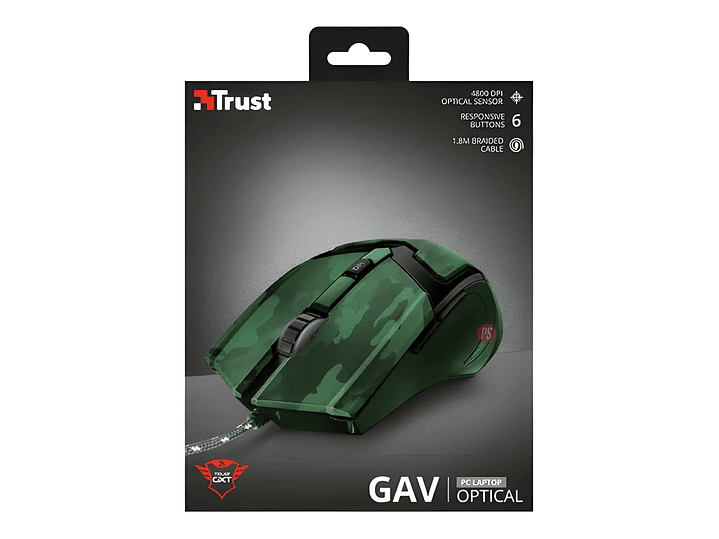 Mouse Gamer Trust GXT 101C Gav 4800 DPI 6 Botones - PS 5
