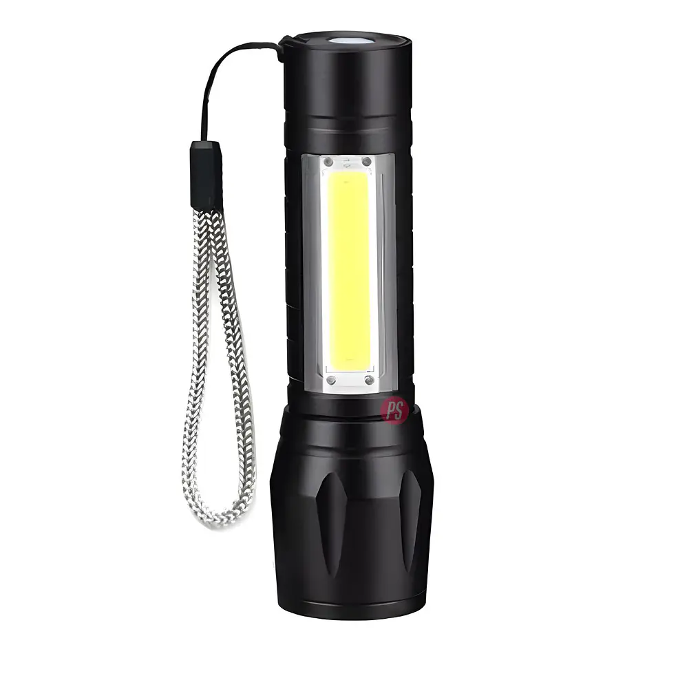 Linterna Zoom 300Lm USB Recargable 3 Modos LED 9cm - PS 2