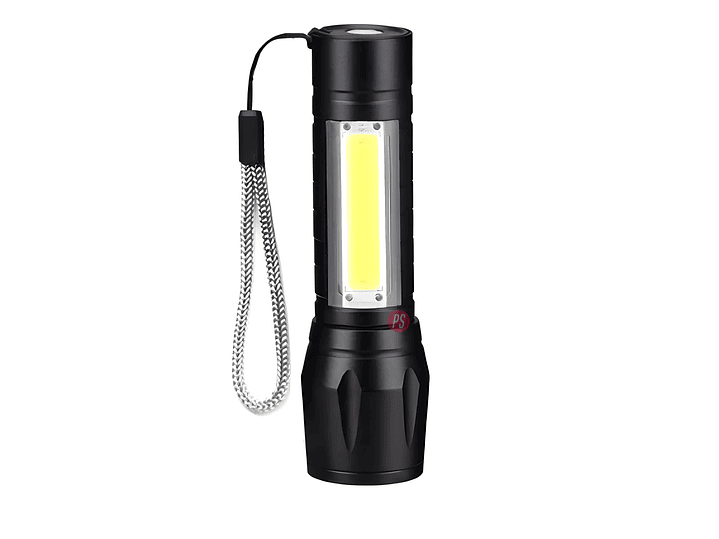 Linterna Zoom 300Lm USB Recargable 3 Modos LED 9cm - PS 2