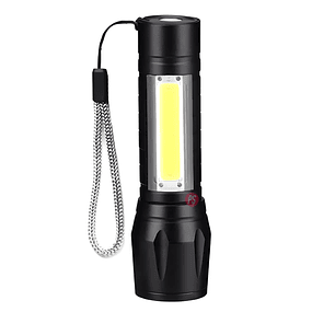 Linterna Zoom 300Lm USB Recargable 3 Modos LED 9cm - PS