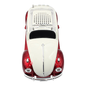 Parlante Auto Escarabajo BT 10W con Luces y TWS Rojo - PS