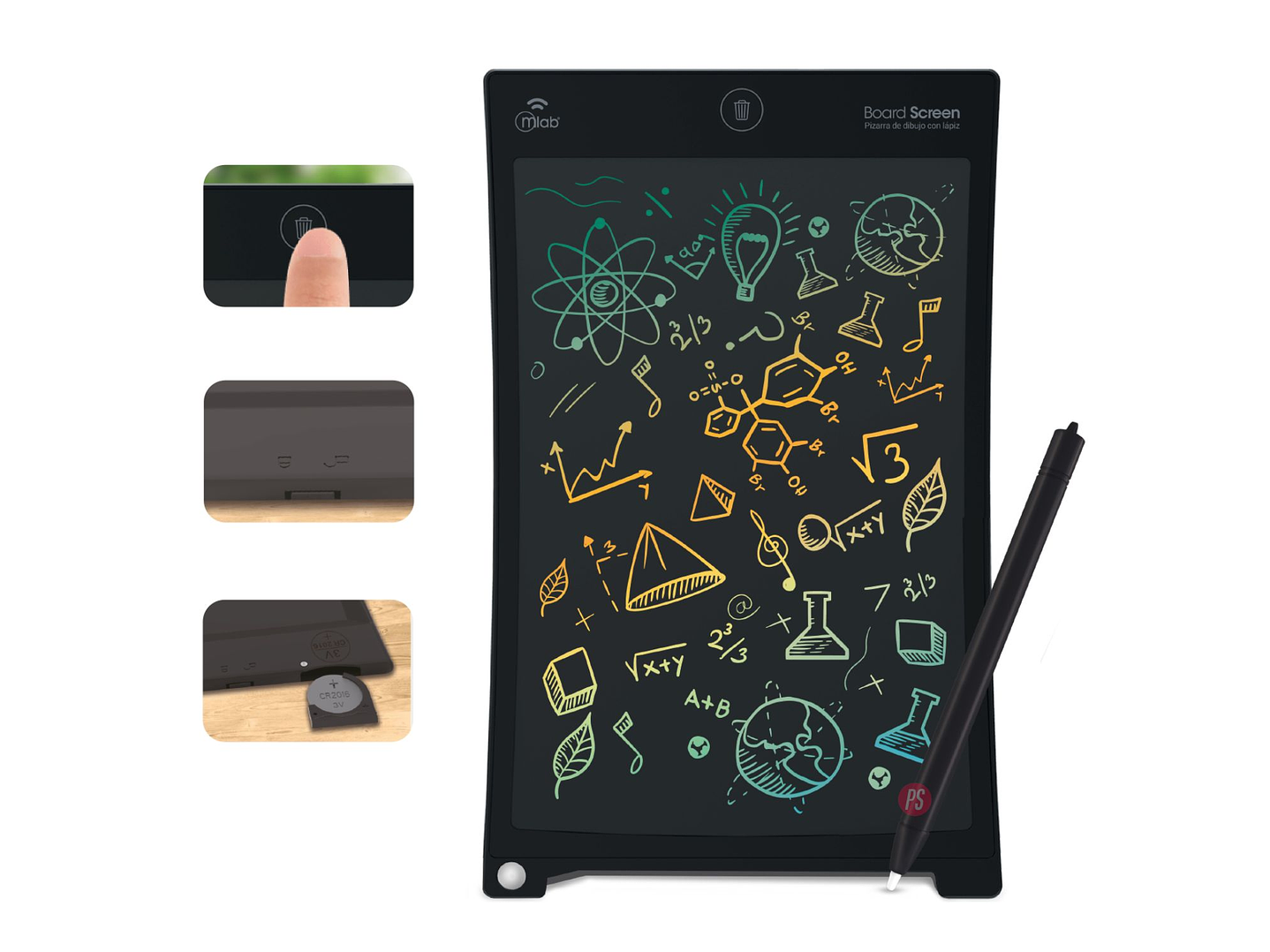 Pizarra LCD 10″ Board Screen con Lápiz y Borrado Fácil - PS 2