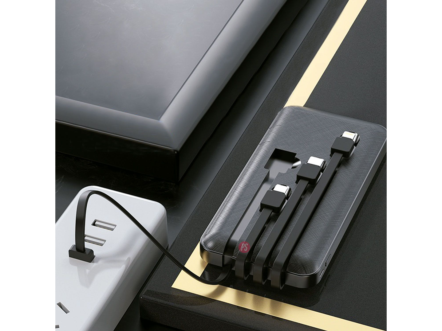 Powerbank 5000mAh Pocket Energy con 4 Cables y Linterna - PS 4