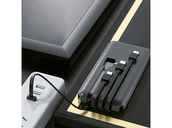 Powerbank 5000mAh Pocket Energy con 4 Cables y Linterna - PS 4