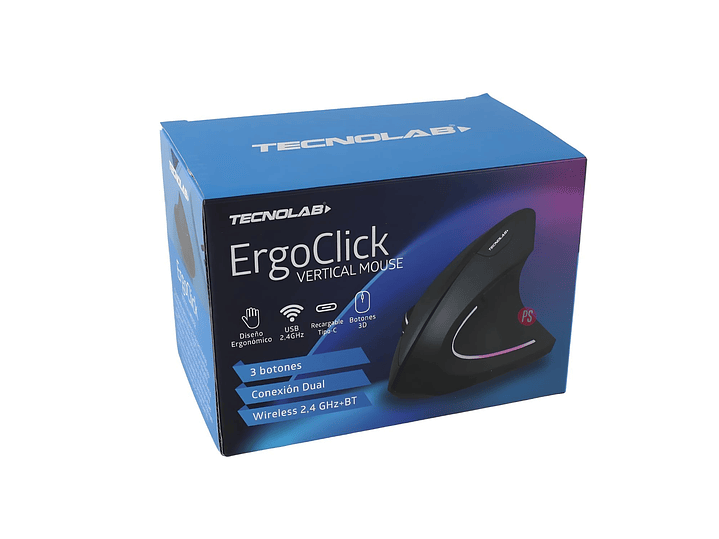 Mouse Vertical Ergonómico Dual USB + Bluetooth - PS 4