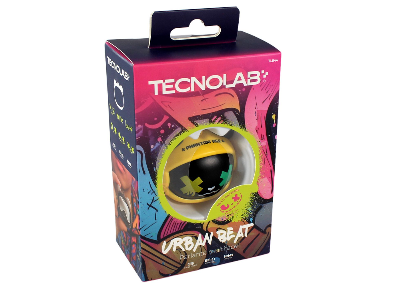 Parlante Bluetooth Multiface 5W con Colgante Amarillo - PS 4