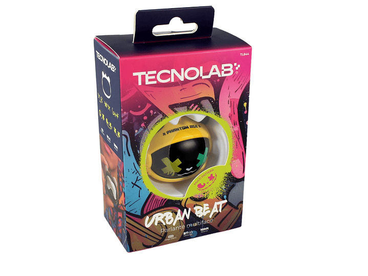 Parlante Bluetooth Multiface 5W con Colgante Amarillo - PS 4