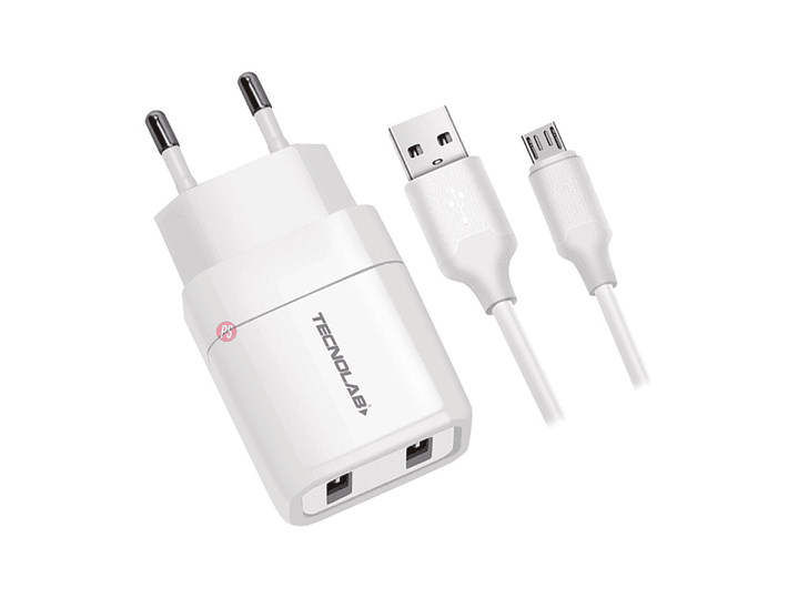 Cargador Dual USB 12W + Cable Micro USB Certificado SEC - PS 2