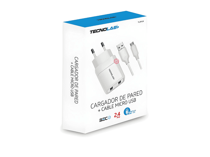 Cargador Dual USB 12W + Cable Micro USB Certificado SEC - PS 3