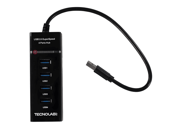 Hub USB SuperSpeed 4 Puertos 5Gbps con Protección y LED - PS 1