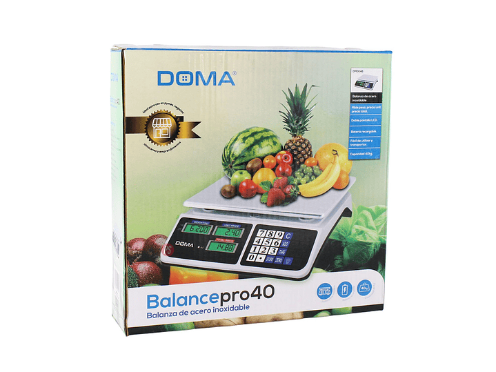 Balanza Digital 40 kg Almacenes Recargable Inoxidable - PS 4