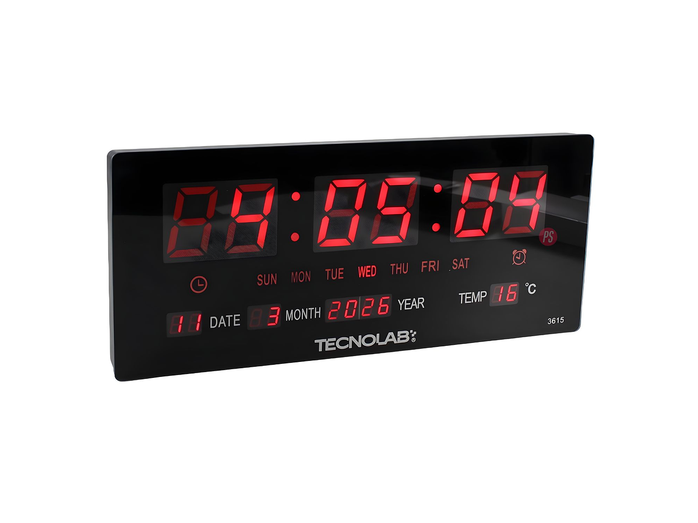 Reloj Mural Digital con Calendario y Temperatura 12-24H - PS 1