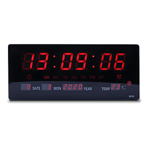 Reloj Mural Digital con Calendario y Temperatura 12-24H - PS