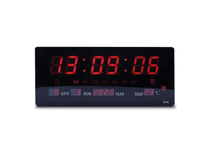 Reloj Mural Digital con Calendario y Temperatura 12-24H - PS 2