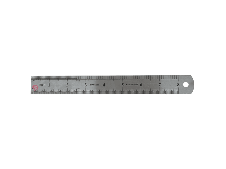 Regla Metálica 20 cm con Funda Protectora - PS 2